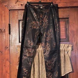 SWANK Posh leopard faux leather pants!!! XL